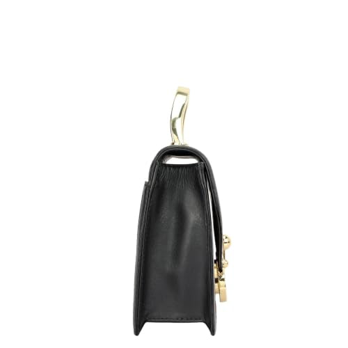 Da Milano Leather Tote Bag for Women - Black (LB-02373)