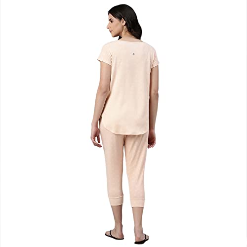 Enamor EC16 Home Tee and Capri Set for Women with All Over Print