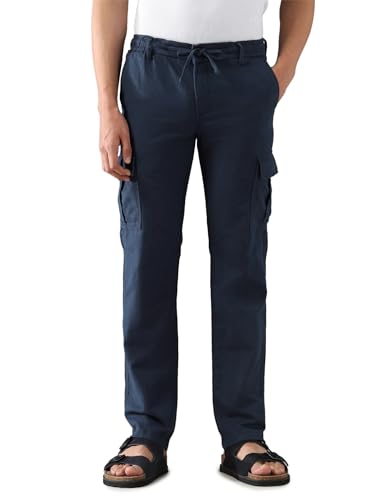 Arrow Sports Men's Mid Rise Spring Sorbet Cargos Navy