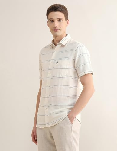 U.S.Polo Association Men's Horizontal Striped Regular Fit Shirt