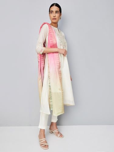 Max Women's Chanderi Kurta Set (EXST42040OFF White_Off