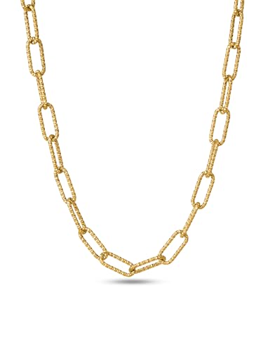 PALMONAS 18k Gold Plated Statement Chunky Link Chain Necklace for Women - Gift for Girls & Women | Waterproof & Anti-Tarnish Necklace