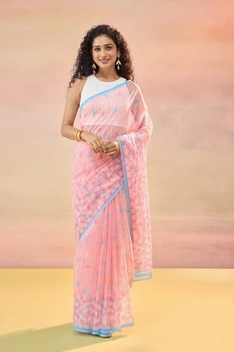 Taneira Women Black Silk Contemporary Hand Paint Saree (SHH08D00031 - Black)
