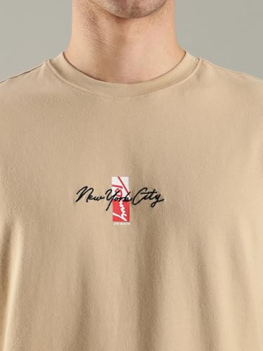 S26JMKT320 Beige Mens T-Shirt