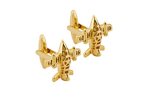 Knighthood Formal Gold World War Aircraft Cuffllinks for Men