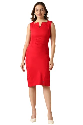 Women Red Solid Casual Dress