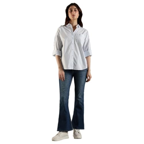 Tommy Hilfiger Striped Relaxed Fit Cotton Shirt Light-Blue