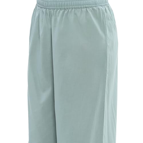 BIBA Women Green Cotton Straight Suit Set_42