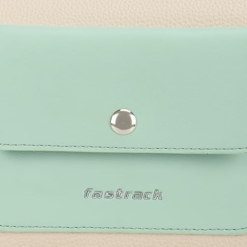 Fastrack Stellar Sling Bag for Women| Faux Leather Sling with Adjustable Belt | Small Grain Texture and Front Button Pocket | Trendy Handbags for Women | Compact Sling for Girls