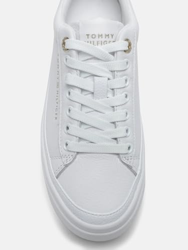 Solid White Leather Sneakers