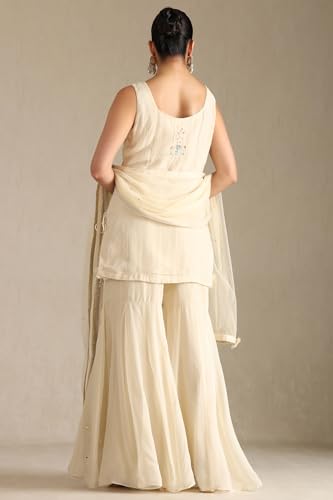 Soch Women's Viscose Salwar Suit Set (OWS5CD21905_Cream
