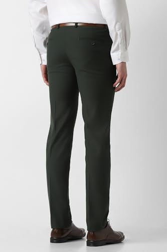 Men Green Solid Formal Trousers