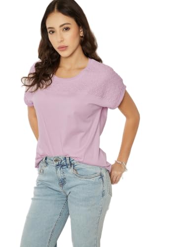 Max Women Embroidered Top (Purple_L)