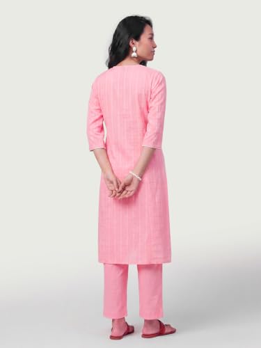 Max Women Embroidered A-line Kurta Set(Pink_XL)