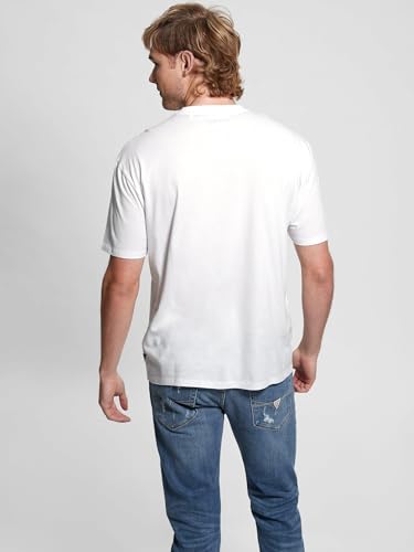 GUESS Eco Embroidered Patch Tee, Pure White, Large