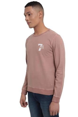 Allen Solly Men Pink Crew Neck Full Sleeves Casual Sweatshirt