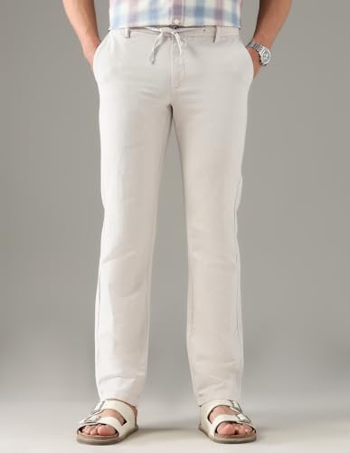 Arrow Sports Men's Regular Casual Pants (ASAJTR2416_Beige