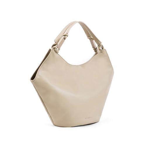 Lino Perros Avril Beige Slouchy Bucket Hobo