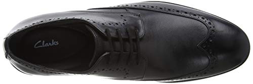 Clarks Mens 26148029 Black Black Leather Uniform Dress Shoe - 9 UK (261480297)