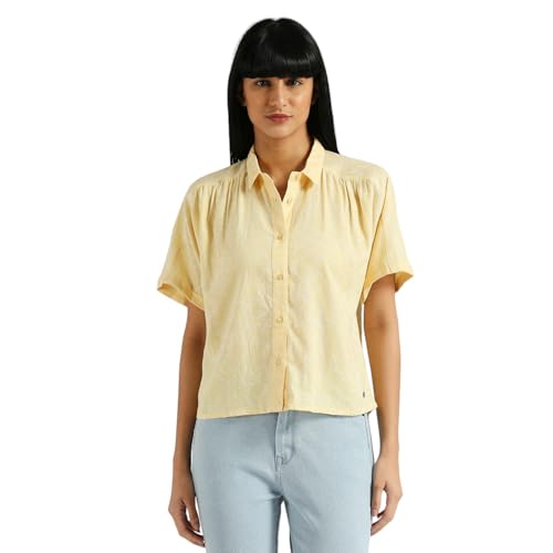 Pepe Jeans Women's Floral Relaxed Fit Shirt (PL304920_Cornish Yellow