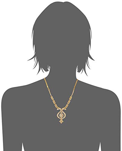 Estele 24 Kt Gold Plated Austrian Diamond Necklace Set for Women