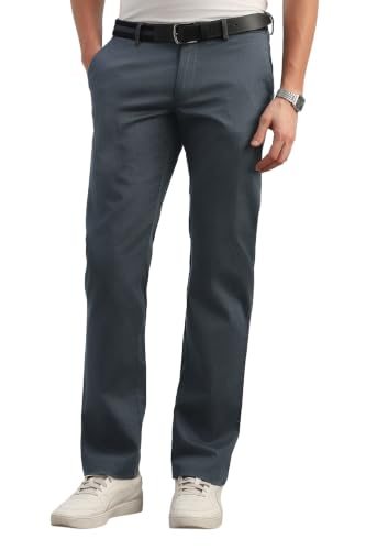 Men Grey Solid Casual Trousers