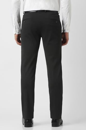 Men Black Solid Formal Trousers