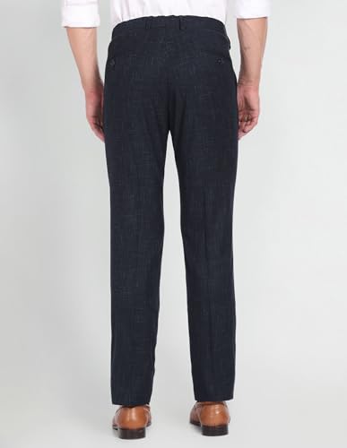 Arrow Patterned Dobby Trousers Navy