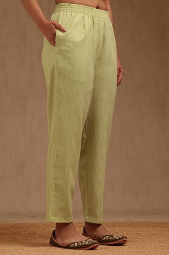 Soch Womens Light Green Linen Floral Print Co-Ord Set