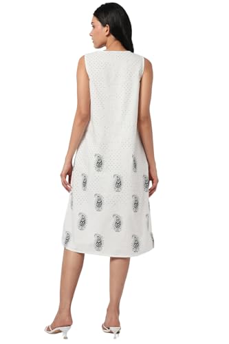 Van Heusen Women White Print Casual Dress