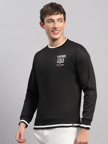 Monte Carlo Mens Regular Fit Printed Pull On Full Sleeve Winter Sweatshirt | Stylish Sweatshirt for Men |Comfortable Casual Winter Wear for Men's Black 3XL (Pack of 1)