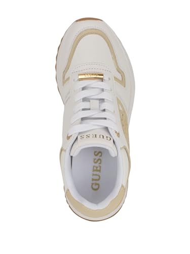Guess Women's Koyaa Trainers, White Gold Multi 141, 7 UK