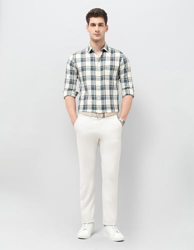 U.S.Polo ASSN. Men's Checkered Tailored Fit Shirt (USSHT3050_Teal