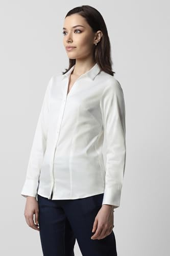 Van Heusen Women's Cotton Solid Regular Fit Shirt (VWSFCRGB623771_White M)