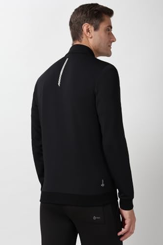 Men Black Solid Casual Jacket
