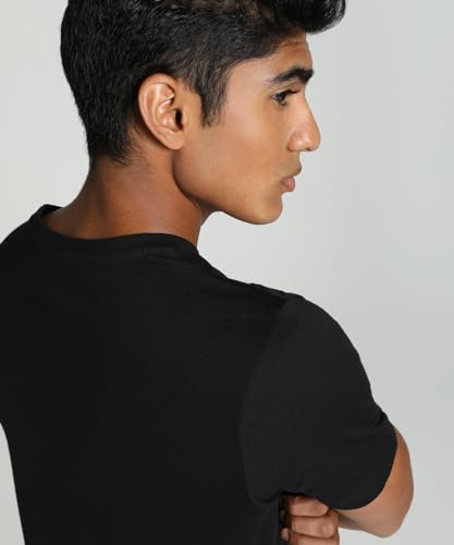 Puma Men's Graphic Print Slim Fit T-Shirt (680847_Black