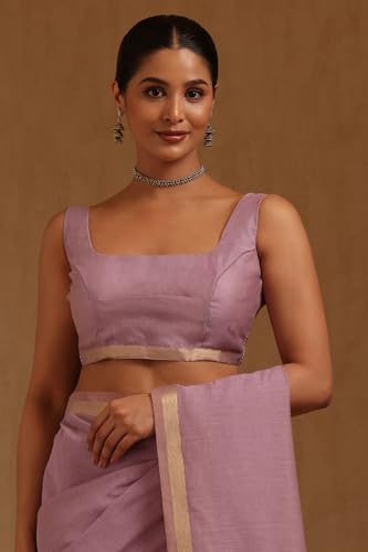 Soch Womens Lavender Chanderi Zari Woven Saree