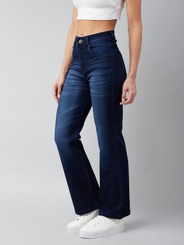 Miss Chase Women's Skinny Fit High Rise Regular Length Stretchable Denim Jeans (MCSS24DEN94-18-332-36, Deep Blue, 36)