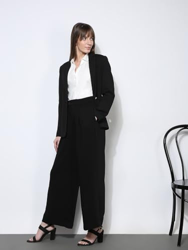 VERO MODA Women's Flared High Rise Black Pants