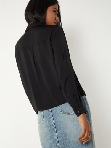 Max Women Solid Shirt (Black_L)