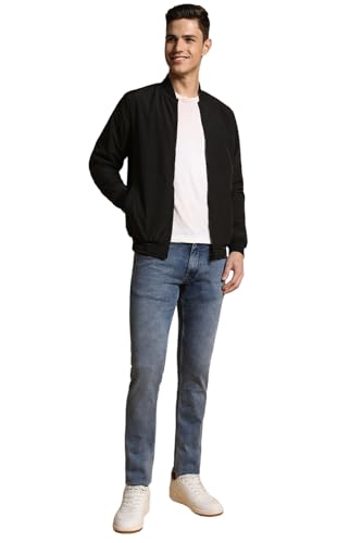 Allen Solly Men Black Solid Full Sleeves Casual Jacket