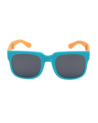 Carlton London Girls Turquoise and Orange Toned UV Protected Black Lens Foldover Sunglass