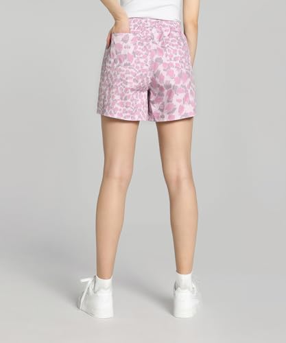 PUMA Women, DOWNTOWN Woven Kitten Shorts, Grape Mist-AOP, XL, (62436960)