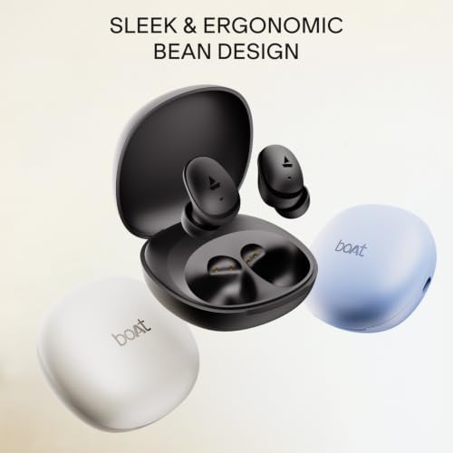 boAt Airdopes Plus 214, Up to 55 Hrs Playtime, Dual Mics with ENx™ Tech, Sleek Bean Design, 10mm Drivers, Voice Assistant, BEAST™ Mode, ASAP™ Charge, IWP™ Technology TWS Earbuds with mic(Cosmic Black)
