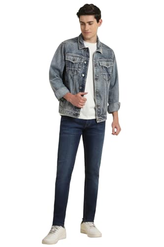 Allen Solly Men's Skinny Jeans (ALDNASKFL80725_Navy