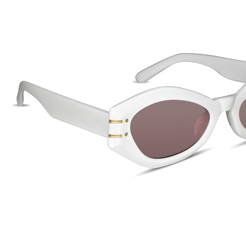 LensKandy Cateye Sunglasses For Women UV Protection | Medium Size | White | LKSGTZ03-WHT