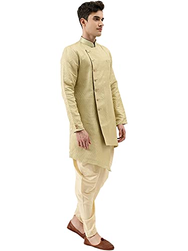 Manyavar Men's Silk Blend SMID0008-311 (SMID0008_Pista_L)