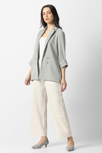 Women Grey Solid Blazer