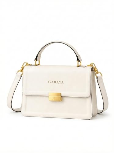 GABAYA Luméra Bio Vegan Leather Mini Clutch Bag for Women | Structured Top Handle Handbag with Flap Lock | Elegant Minimalist Crossbody Purse | Premium Designer Evening Ba