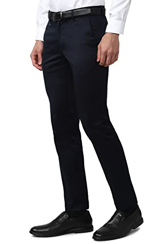 Van Heusen Men's Mid Rise Slim Pants (VHTFFSLBN58857_Black_36)